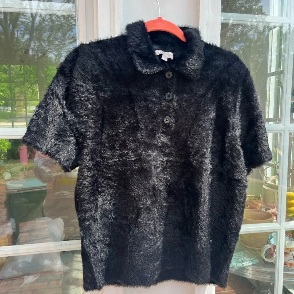 J Crew Short Sleeve Sweater Polo in Brushed Yarn NWT